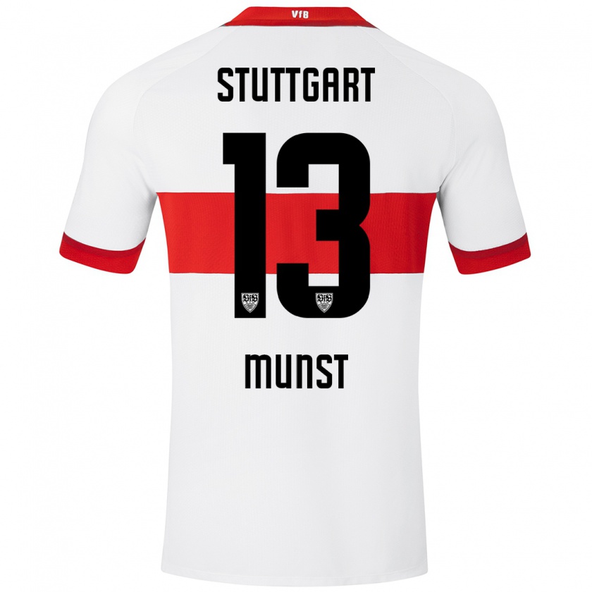 Kandiny Herren Leonhard Münst #13 Weiß Rot Heimtrikot Trikot 2024/25 T-Shirt