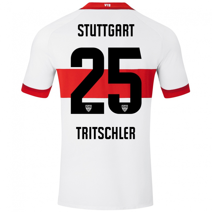 Kandiny Herren David Tritschler #25 Weiß Rot Heimtrikot Trikot 2024/25 T-Shirt