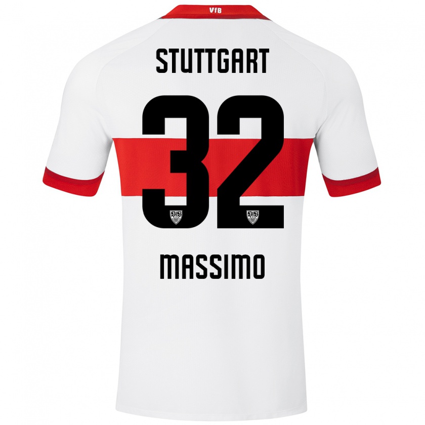 Kandiny Herren Roberto Massimo #32 Weiß Rot Heimtrikot Trikot 2024/25 T-Shirt