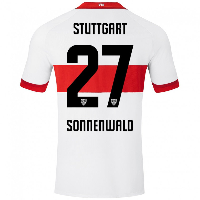 Kandiny Herren Lukas Sonnenwald #27 Weiß Rot Heimtrikot Trikot 2024/25 T-Shirt