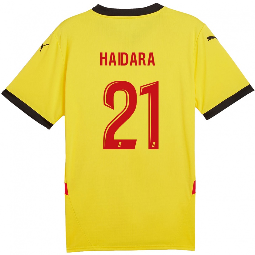 Kandiny Herren Massadio Haidara #21 Gelb Rot Heimtrikot Trikot 2024/25 T-Shirt