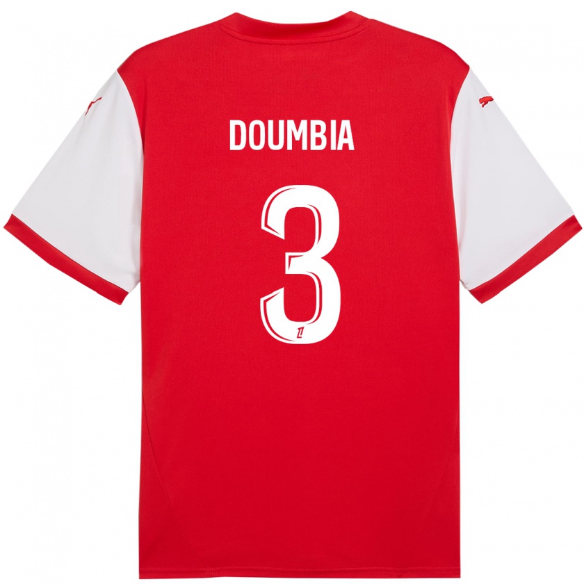 Kandiny Herren Kamory Doumbia #3 Rot Weiß Heimtrikot Trikot 2024/25 T-Shirt