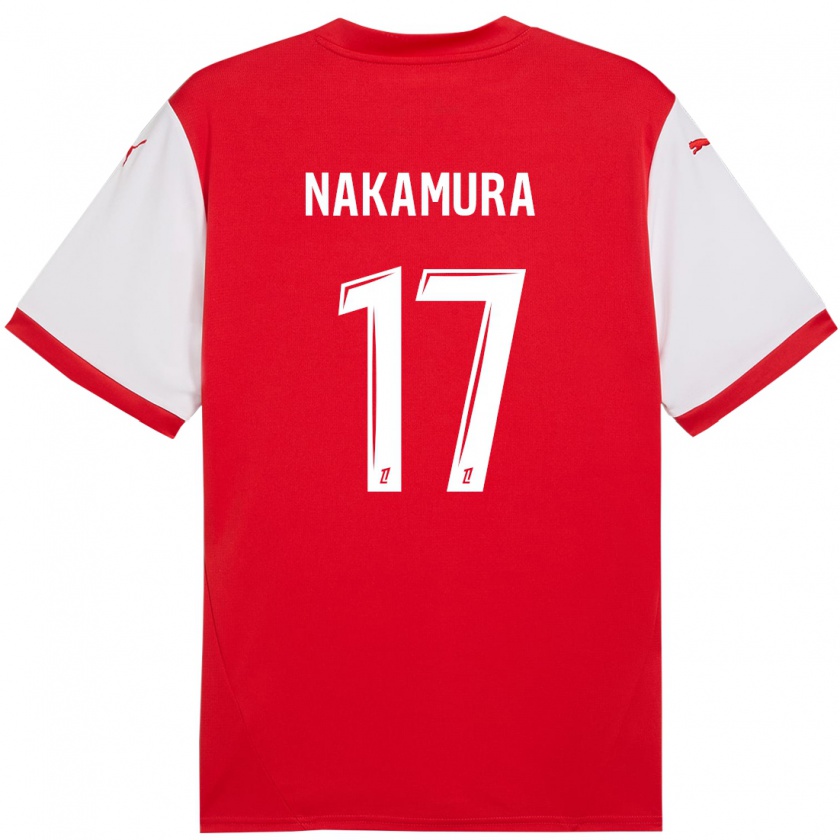 Kandiny Herren Keito Nakamura #17 Rot Weiß Heimtrikot Trikot 2024/25 T-Shirt