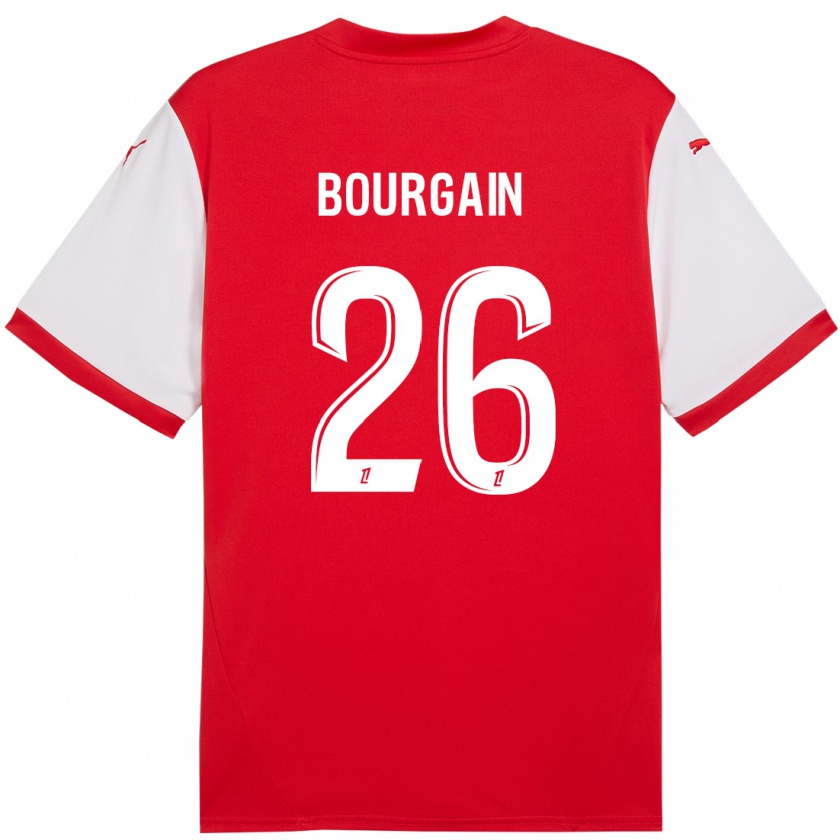 Kandiny Herren Léa Bourgain #26 Rot Weiß Heimtrikot Trikot 2024/25 T-Shirt