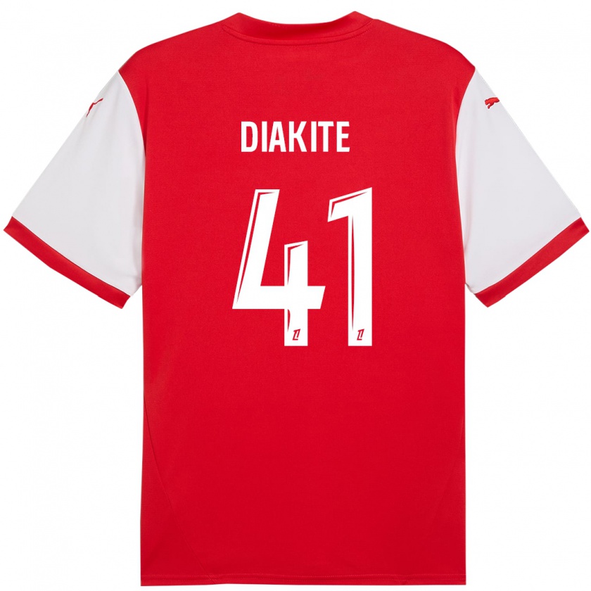 Kandiny Herren Ibrahim Diakité #41 Rot Weiß Heimtrikot Trikot 2024/25 T-Shirt