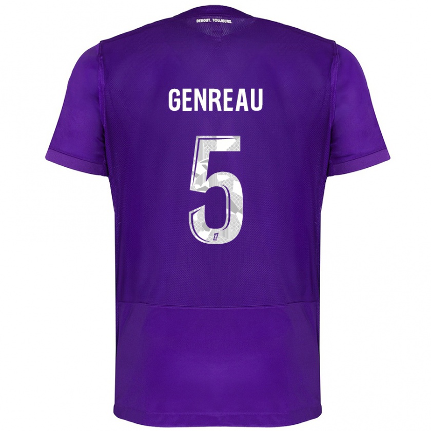 Kandiny Herren Denis Genreau #5 Violett Weiß Heimtrikot Trikot 2024/25 T-Shirt