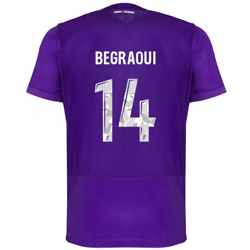 Kandiny Herren Yanis Begraoui #14 Violett Weiß Heimtrikot Trikot 2024/25 T-Shirt