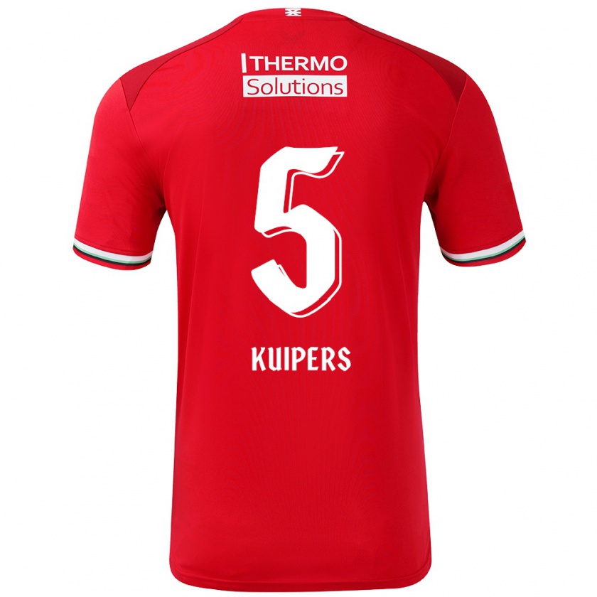 Kandiny Herren Bas Kuipers #5 Rot Weiß Heimtrikot Trikot 2024/25 T-Shirt