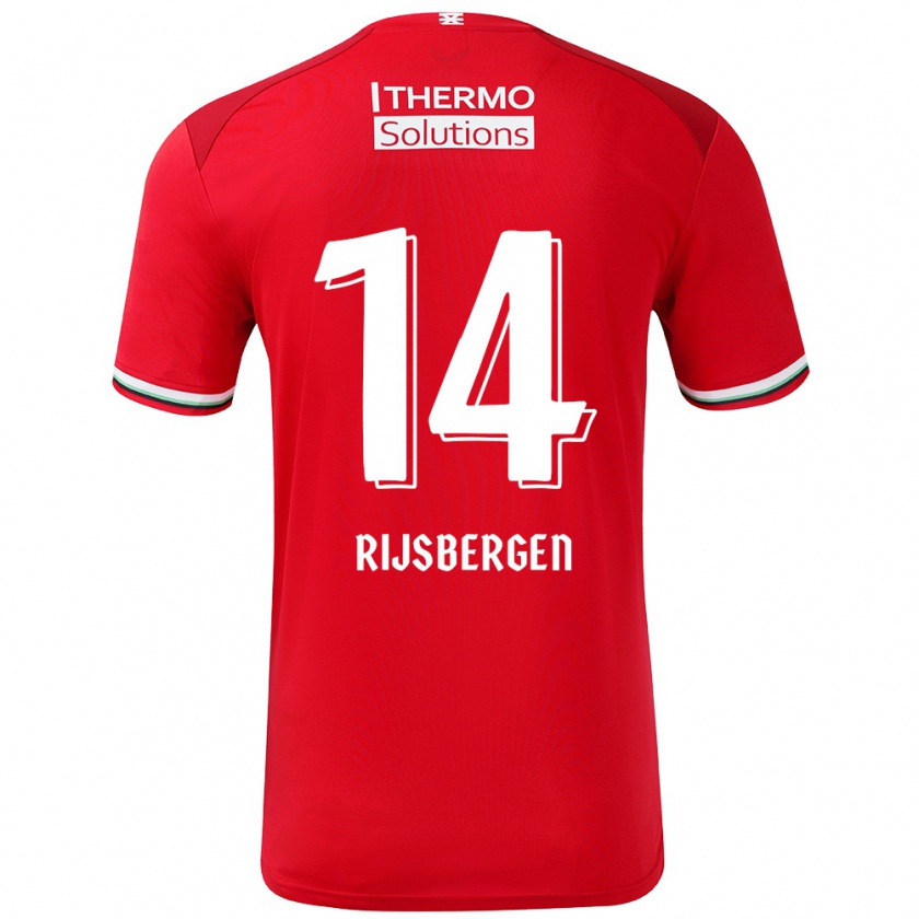 Kandiny Herren Liz Rijsbergen #14 Rot Weiß Heimtrikot Trikot 2024/25 T-Shirt