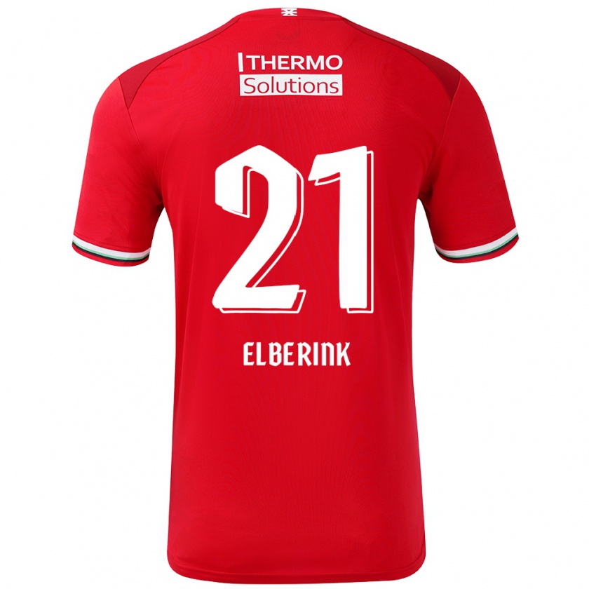 Kandiny Herren Eva Oude Elberink #21 Rot Weiß Heimtrikot Trikot 2024/25 T-Shirt