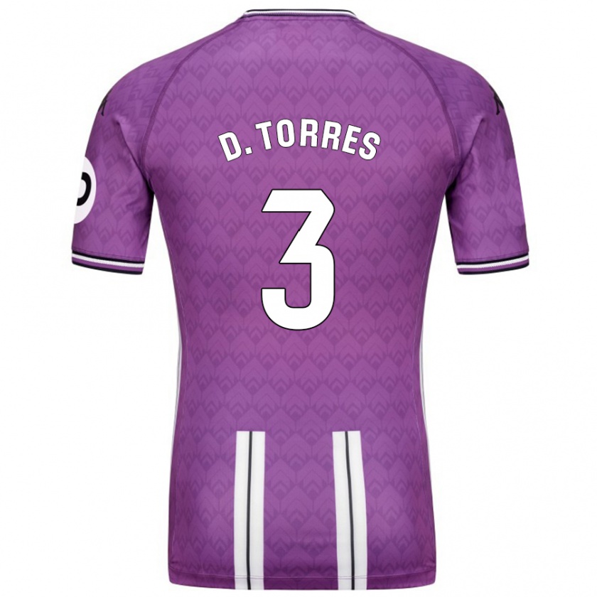 Kandiny Herren David Torres #3 Violett Weiß Heimtrikot Trikot 2024/25 T-Shirt