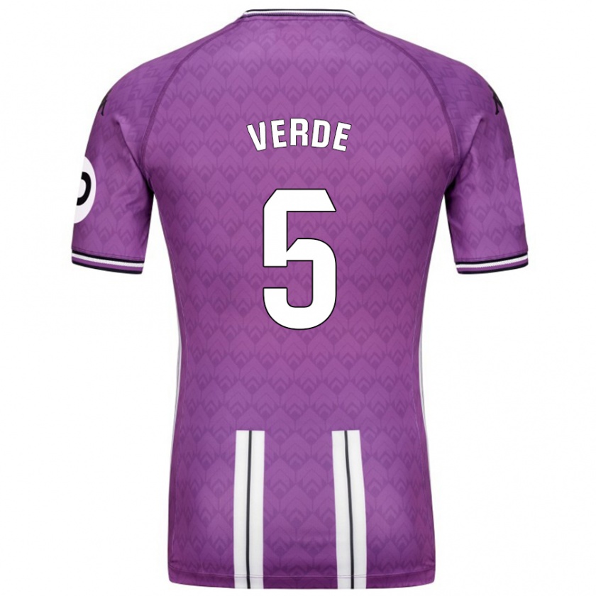 Kandiny Herren Adrián Verde #5 Violett Weiß Heimtrikot Trikot 2024/25 T-Shirt