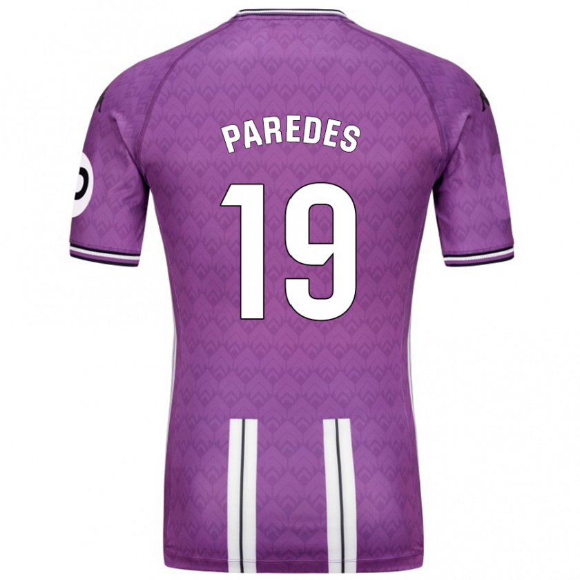 Kandiny Herren Yago Paredes #19 Violett Weiß Heimtrikot Trikot 2024/25 T-Shirt