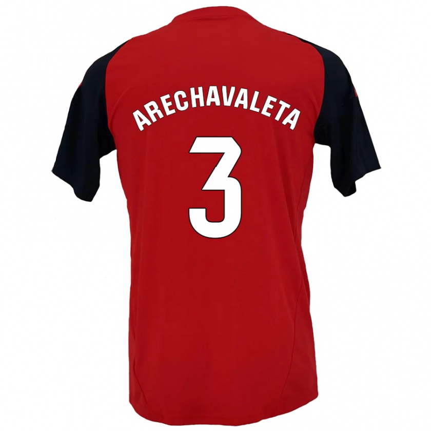 Kandiny Herren Jorge Arechavaleta #3 Rot Schwarz Heimtrikot Trikot 2024/25 T-Shirt