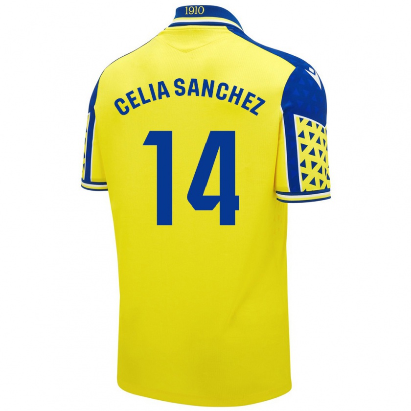 Kandiny Herren Celia Sánchez García #14 Gelb Blau Heimtrikot Trikot 2024/25 T-Shirt