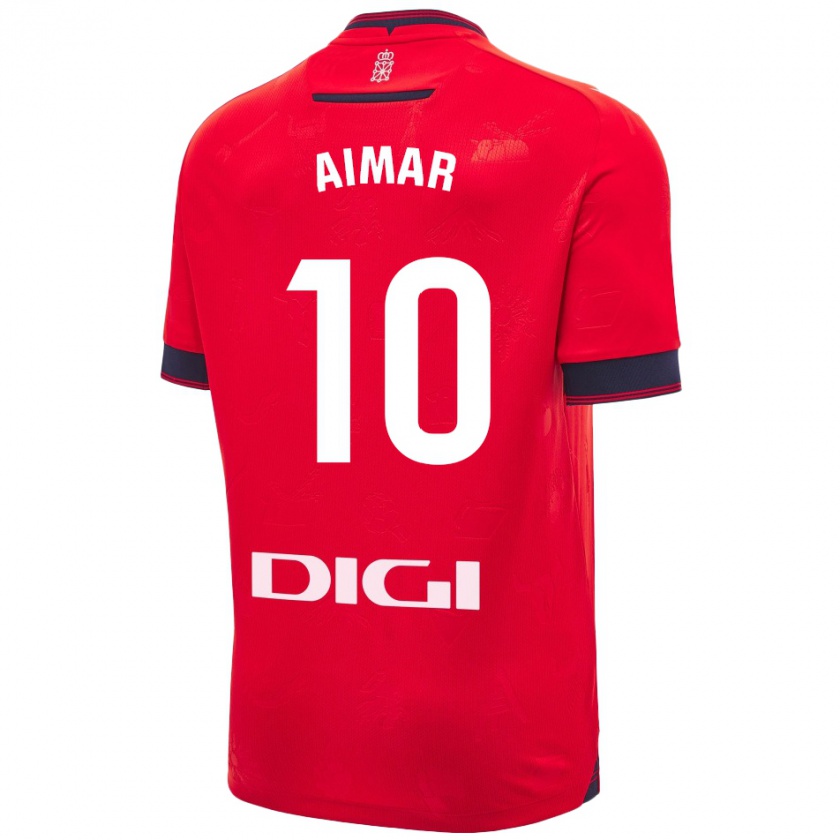 Kandiny Herren Aimar Oroz #10 Rot Weiß Heimtrikot Trikot 2024/25 T-Shirt