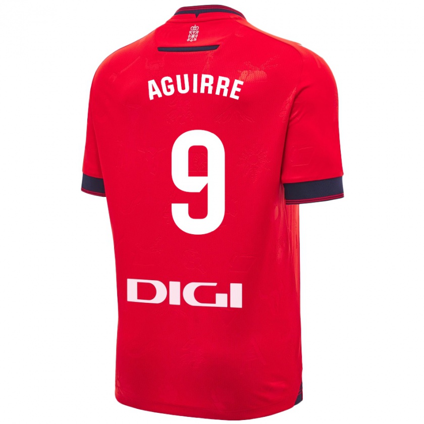 Kandiny Herren Jorge Aguirre #9 Rot Weiß Heimtrikot Trikot 2024/25 T-Shirt