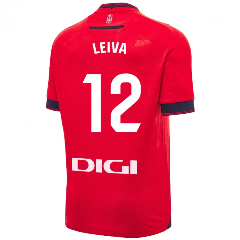 Kandiny Herren Álvaro Leiva #12 Rot Weiß Heimtrikot Trikot 2024/25 T-Shirt