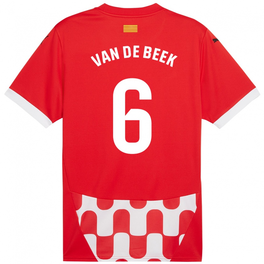 Kandiny Herren Donny Van De Beek #6 Rot Weiß Heimtrikot Trikot 2024/25 T-Shirt