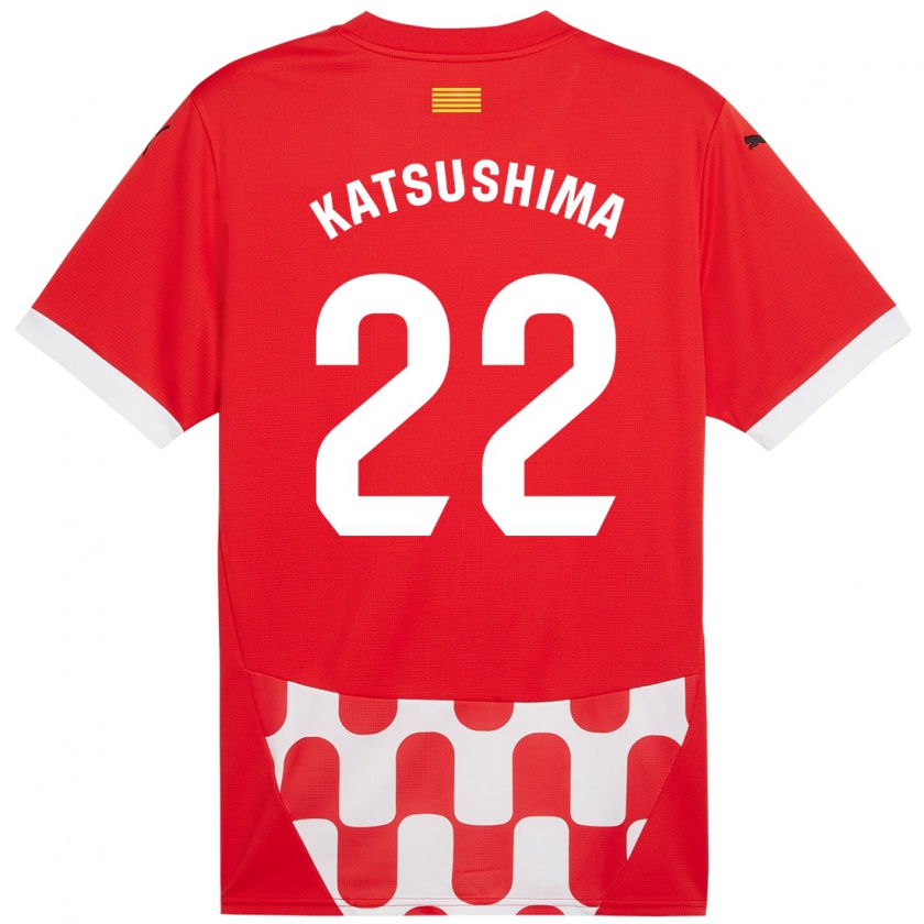 Kandiny Herren Shinnosuke Katsushima #22 Rot Weiß Heimtrikot Trikot 2024/25 T-Shirt