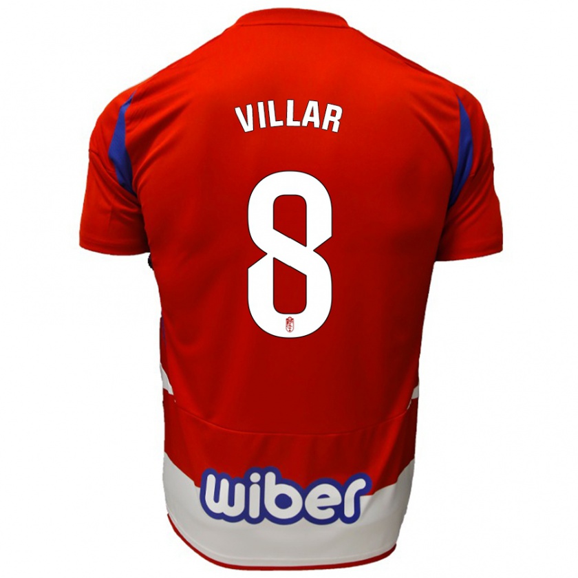 Kandiny Herren Gonzalo Villar #8 Rot Weiß Blau Heimtrikot Trikot 2024/25 T-Shirt