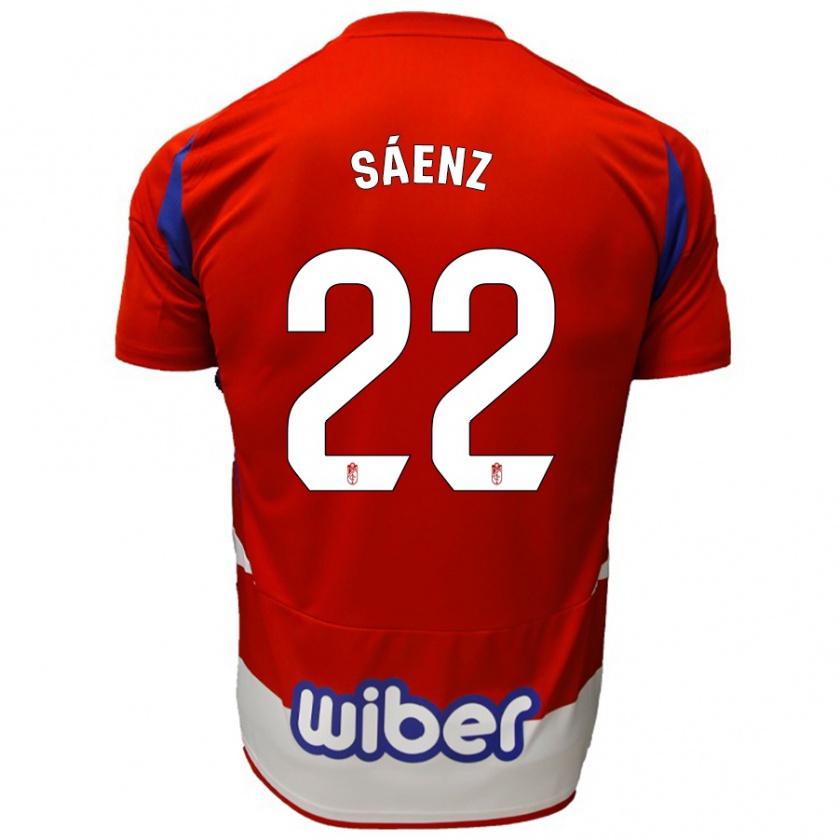 Kandiny Herren Pablo Sáenz #22 Rot Weiß Blau Heimtrikot Trikot 2024/25 T-Shirt