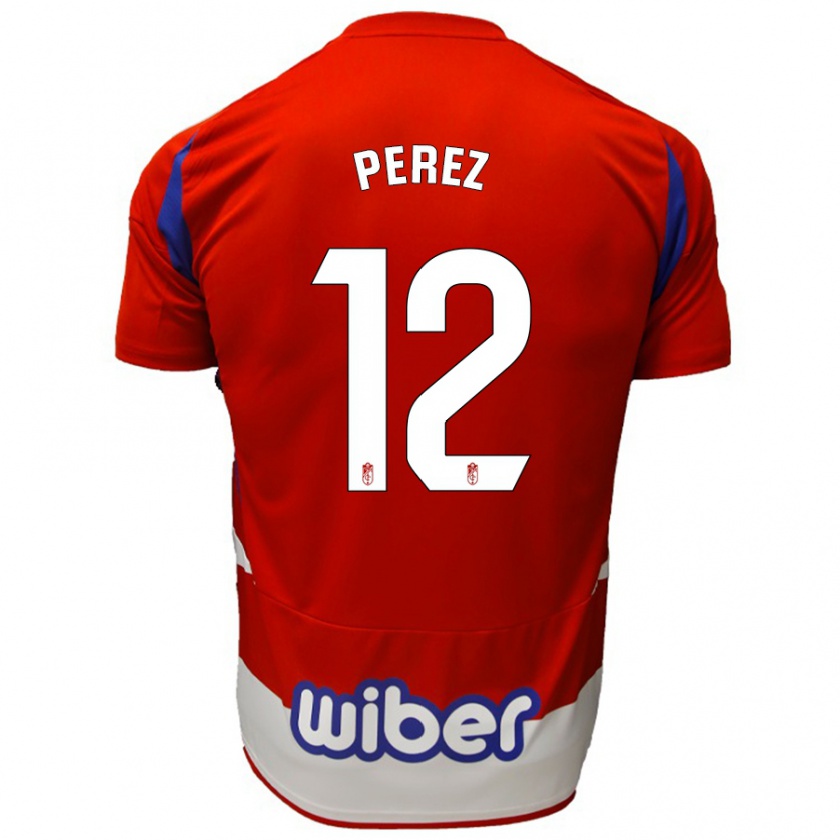 Kandiny Herren Alba Pérez #12 Rot Weiß Blau Heimtrikot Trikot 2024/25 T-Shirt