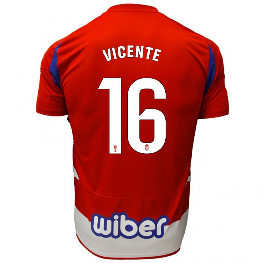 Kandiny Herren Nerea Vicente #16 Rot Weiß Blau Heimtrikot Trikot 2024/25 T-Shirt