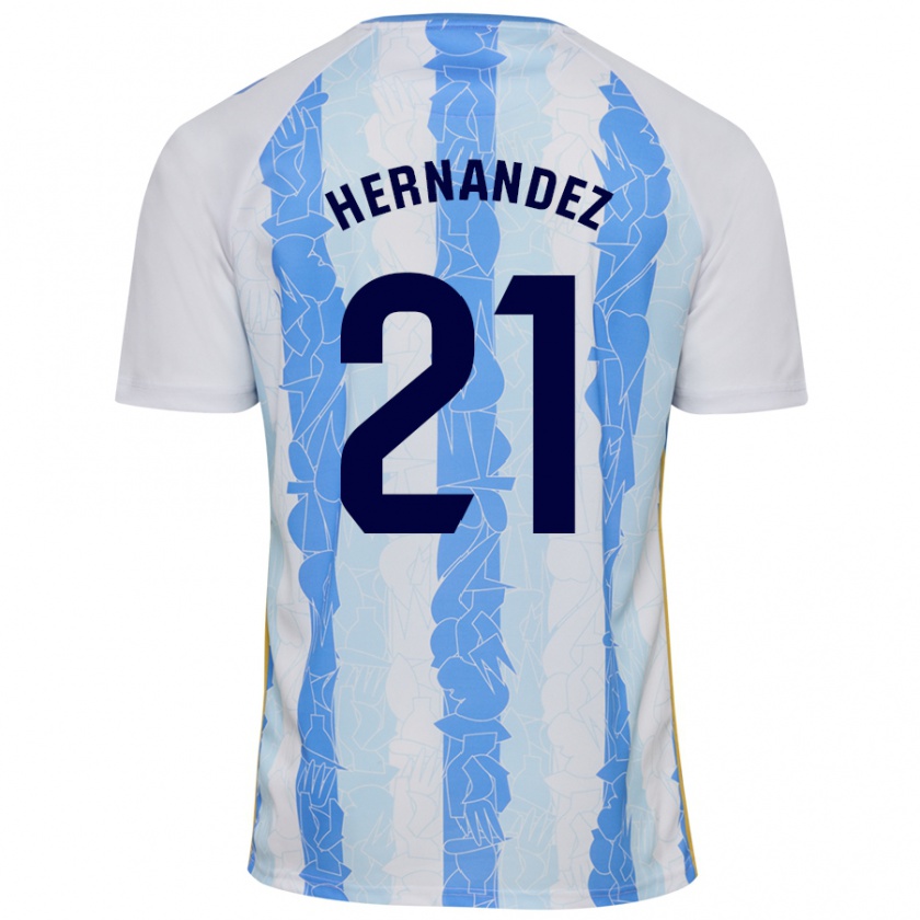 Kandiny Herren Juan Hernández #21 Weiß Blau Heimtrikot Trikot 2024/25 T-Shirt