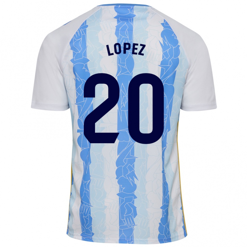 Kandiny Herren Adri López #20 Weiß Blau Heimtrikot Trikot 2024/25 T-Shirt