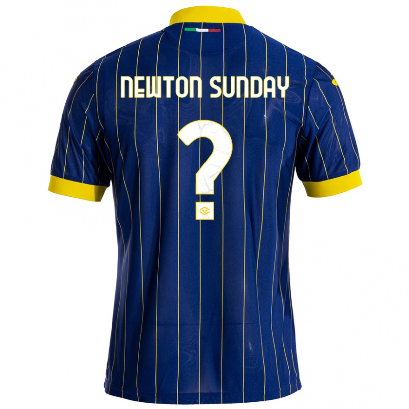 Kandiny Herren Eloghosa Newton Sunday #0 Blau Gelb Heimtrikot Trikot 2024/25 T-Shirt