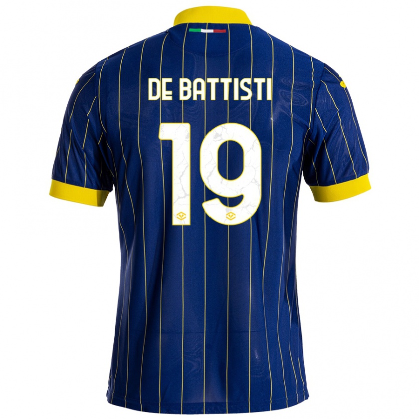 Kandiny Herren Davide De Battisti #19 Blau Gelb Heimtrikot Trikot 2024/25 T-Shirt