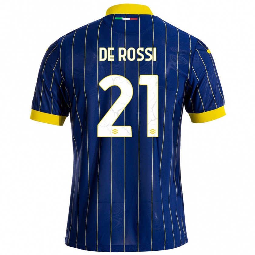 Kandiny Herren Michele De Rossi #21 Blau Gelb Heimtrikot Trikot 2024/25 T-Shirt