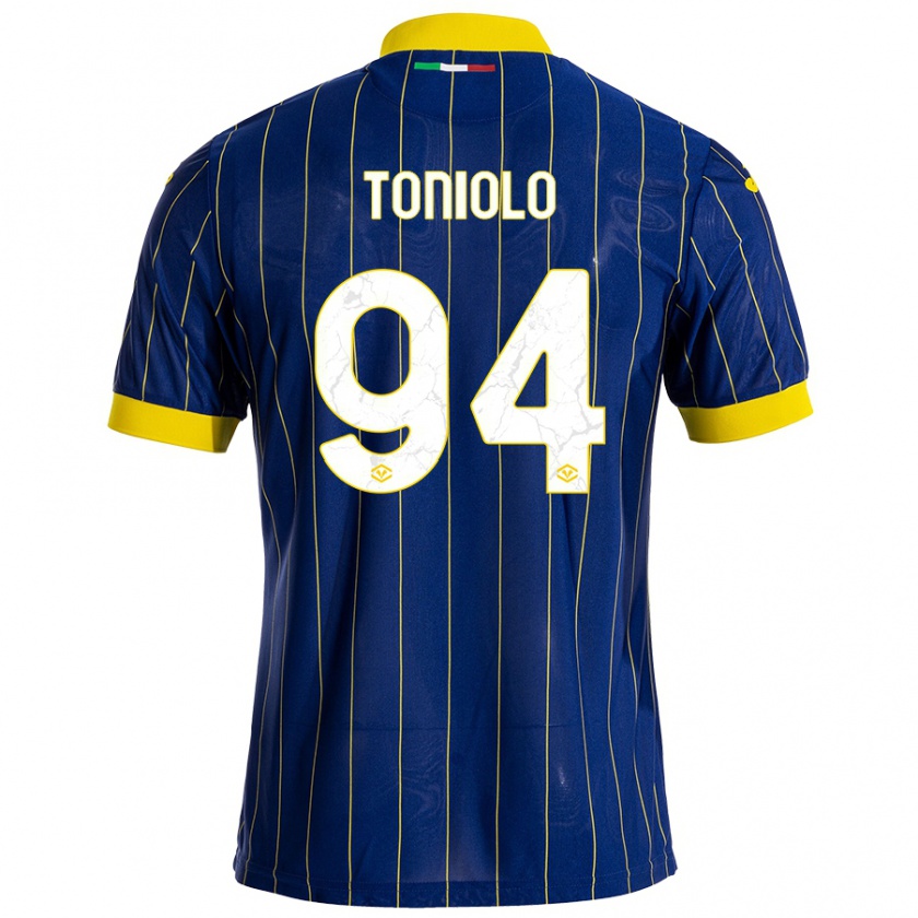 Kandiny Herren Giacomo Toniolo #94 Blau Gelb Heimtrikot Trikot 2024/25 T-Shirt