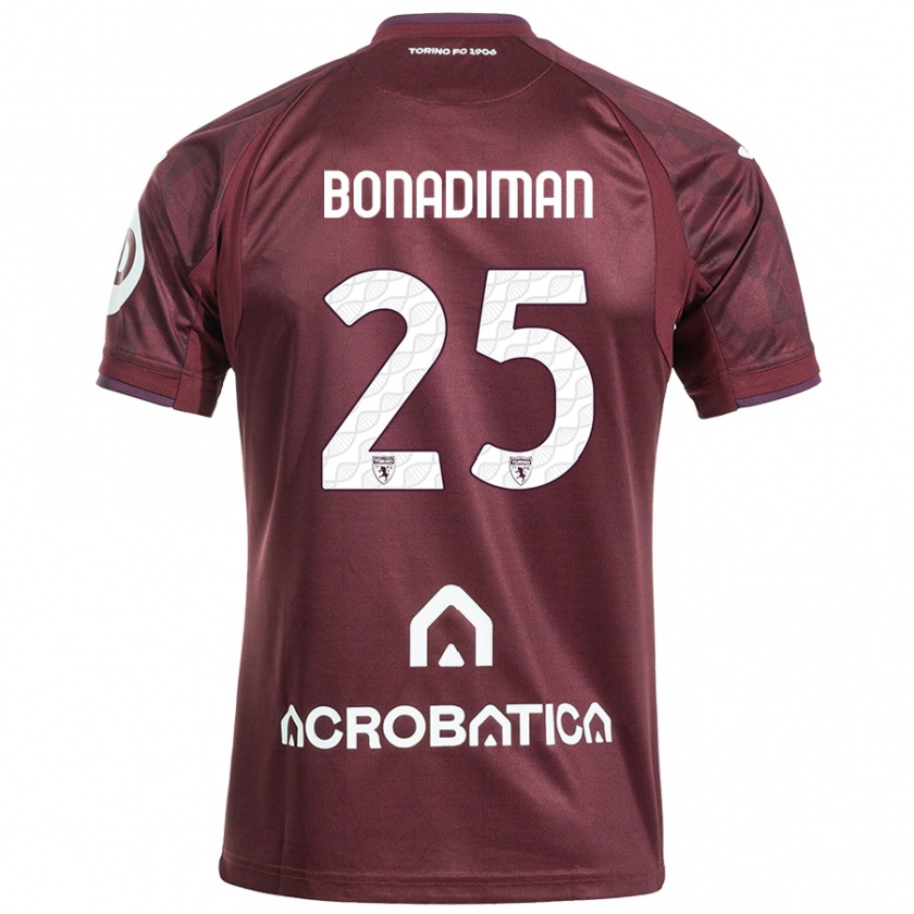 Kandiny Herren Matteo Bonadiman #25 Kastanienbraun Weiß Heimtrikot Trikot 2024/25 T-Shirt