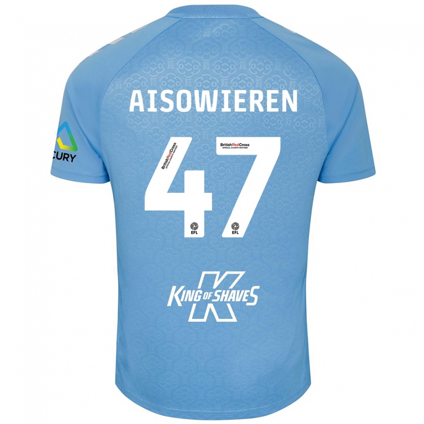 Kandiny Herren Evan Eghosa Aisowieren #47 Blau Weiß Heimtrikot Trikot 2024/25 T-Shirt