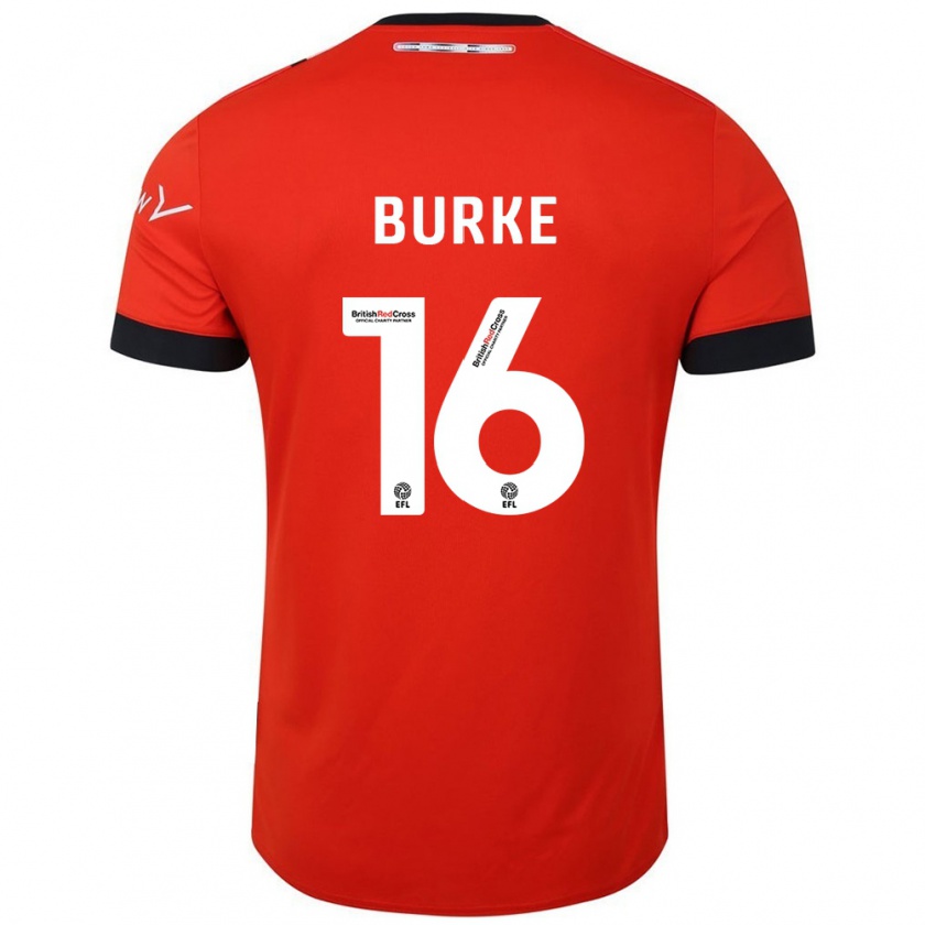 Kandiny Herren Reece Burke #16 Orange Schwarz Heimtrikot Trikot 2024/25 T-Shirt