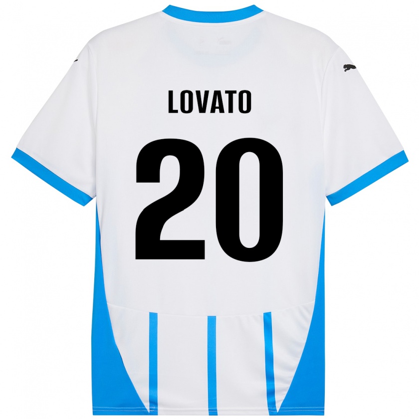 Kandiny Herren Matteo Lovato #20 Weiß Blau Auswärtstrikot Trikot 2024/25 T-Shirt