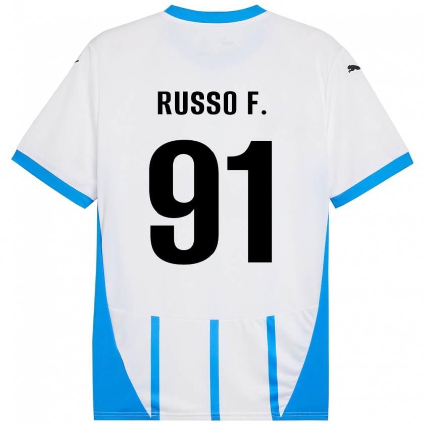 Kandiny Herren Flavio Russo #91 Weiß Blau Auswärtstrikot Trikot 2024/25 T-Shirt