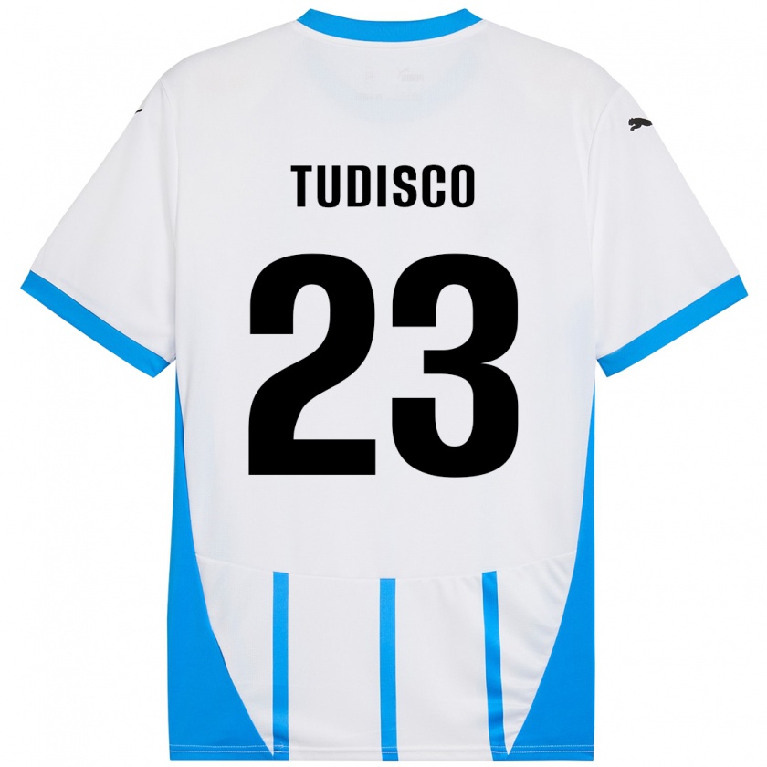 Kandiny Herren Giorgia Tudisco #23 Weiß Blau Auswärtstrikot Trikot 2024/25 T-Shirt