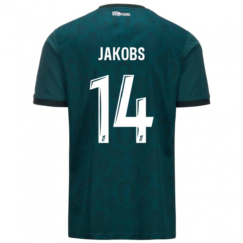 Kandiny Herren Ismail Jakobs #14 Dunkelgrün Auswärtstrikot Trikot 2024/25 T-Shirt