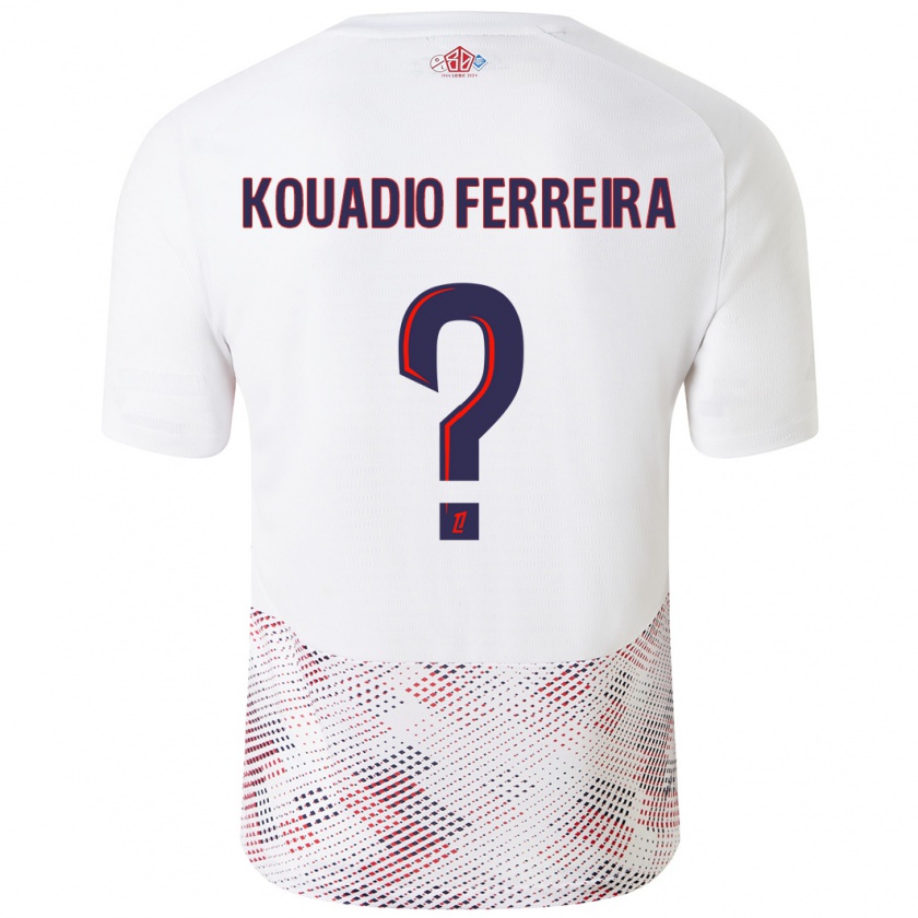 Kandiny Herren Wilfrid Kouadio Ferreira #0 Weiß Königsblau Auswärtstrikot Trikot 2024/25 T-Shirt