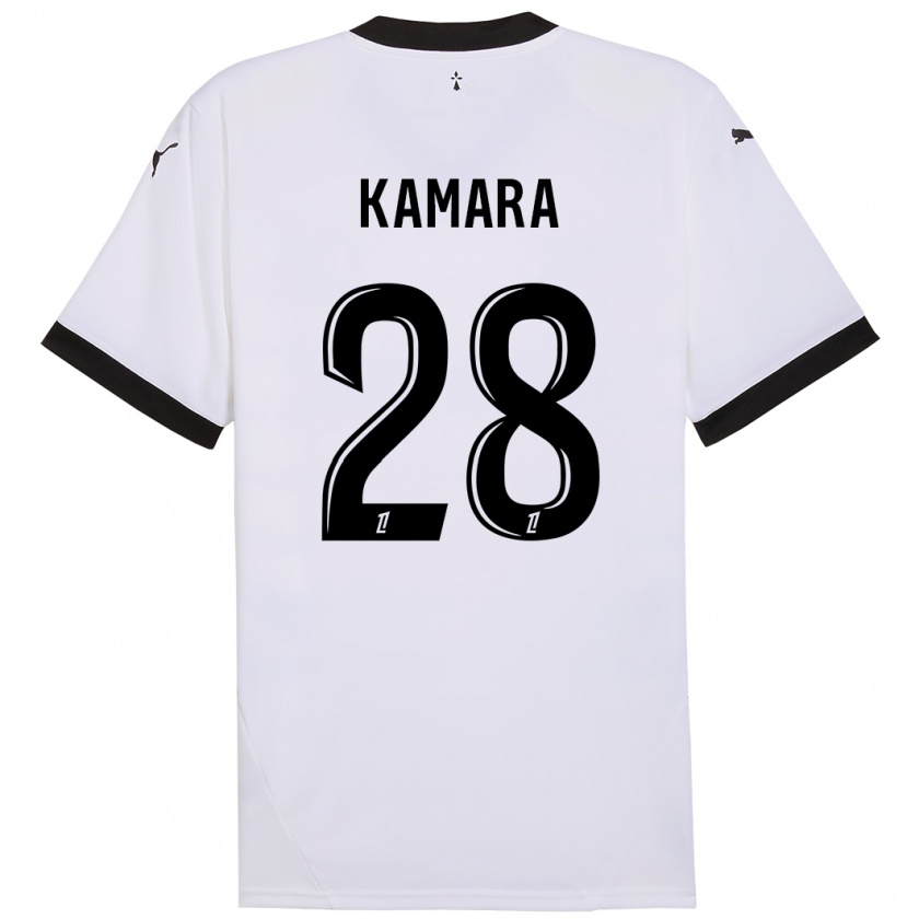 Kandiny Herren Glen Kamara #28 Weiß Schwarz Auswärtstrikot Trikot 2024/25 T-Shirt