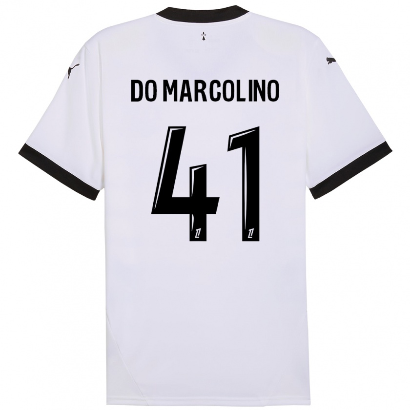 Kandiny Herren Alan Do Marcolino #41 Weiß Schwarz Auswärtstrikot Trikot 2024/25 T-Shirt