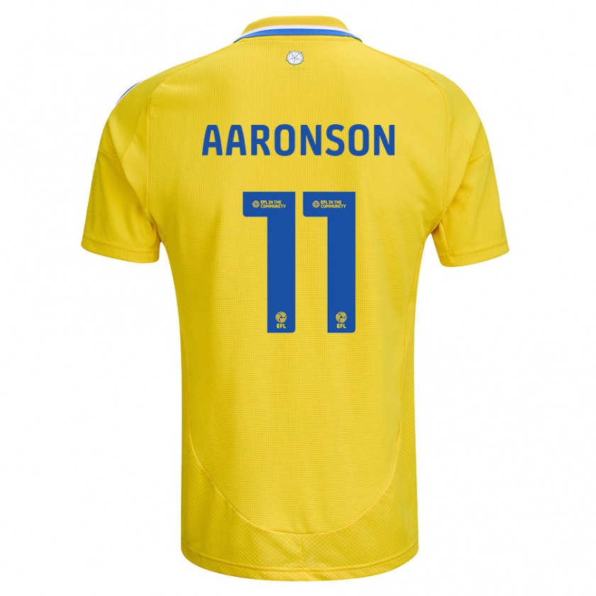 Kandiny Herren Brenden Aaronson #11 Gelb Blau Auswärtstrikot Trikot 2024/25 T-Shirt