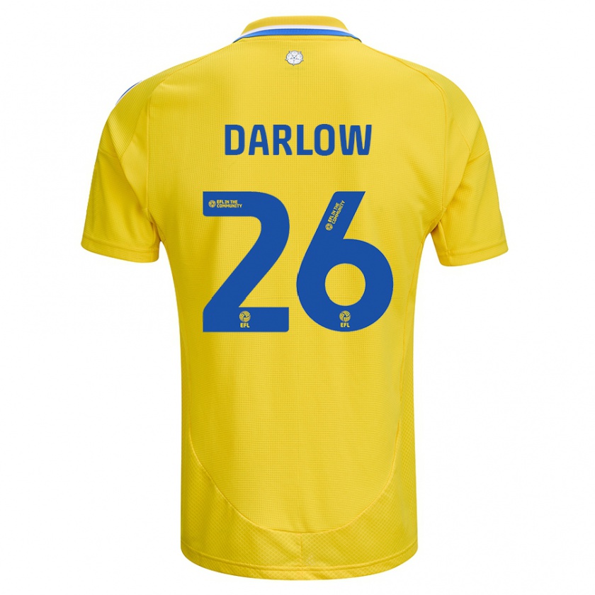 Kandiny Herren Karl Darlow #26 Gelb Blau Auswärtstrikot Trikot 2024/25 T-Shirt