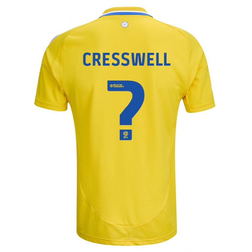 Kandiny Herren Alfie Cresswell #0 Gelb Blau Auswärtstrikot Trikot 2024/25 T-Shirt