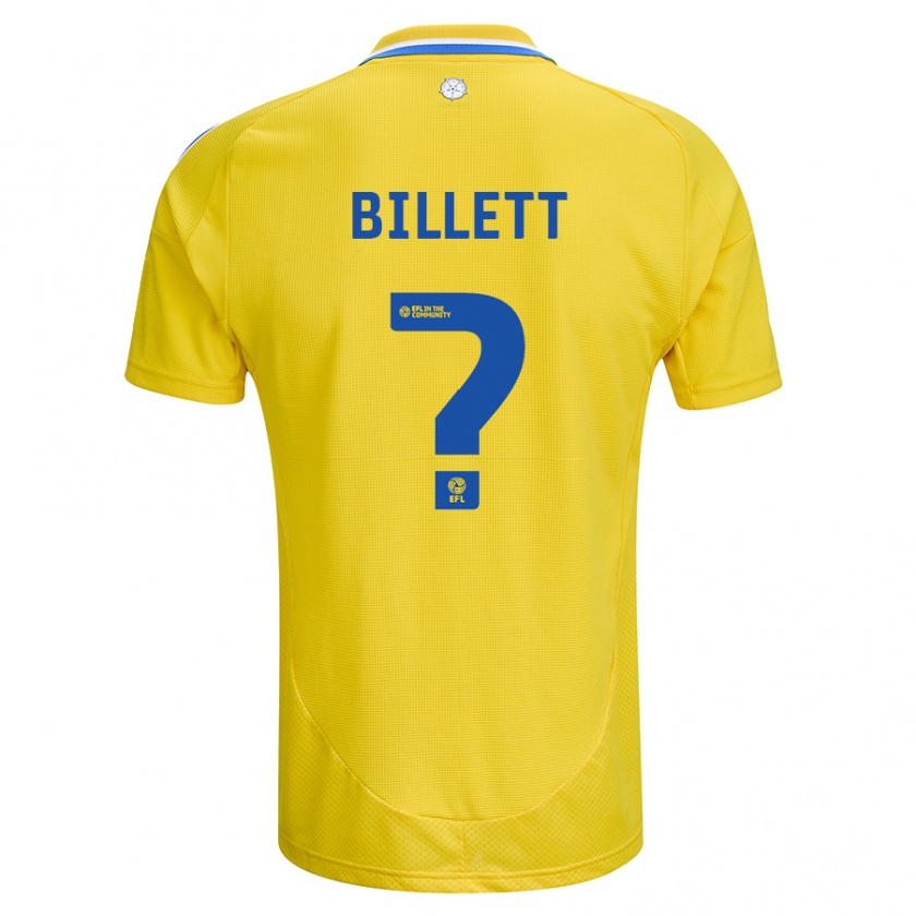 Kandiny Herren Joe Billett #0 Gelb Blau Auswärtstrikot Trikot 2024/25 T-Shirt