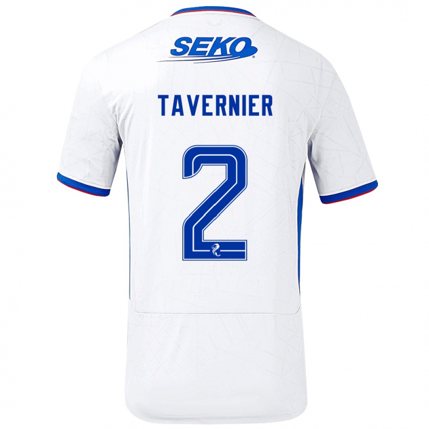 Kandiny Herren James Tavernier #2 Weiß Blau Auswärtstrikot Trikot 2024/25 T-Shirt