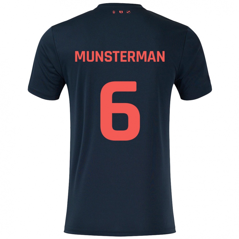 Kandiny Herren Marthe Munsterman #6 Schwarz Rot Auswärtstrikot Trikot 2024/25 T-Shirt